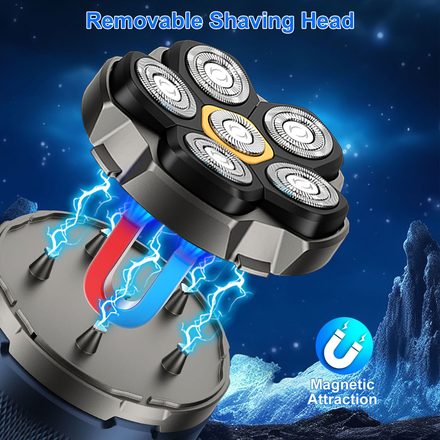 Cordless Electric Head Shaver For Men