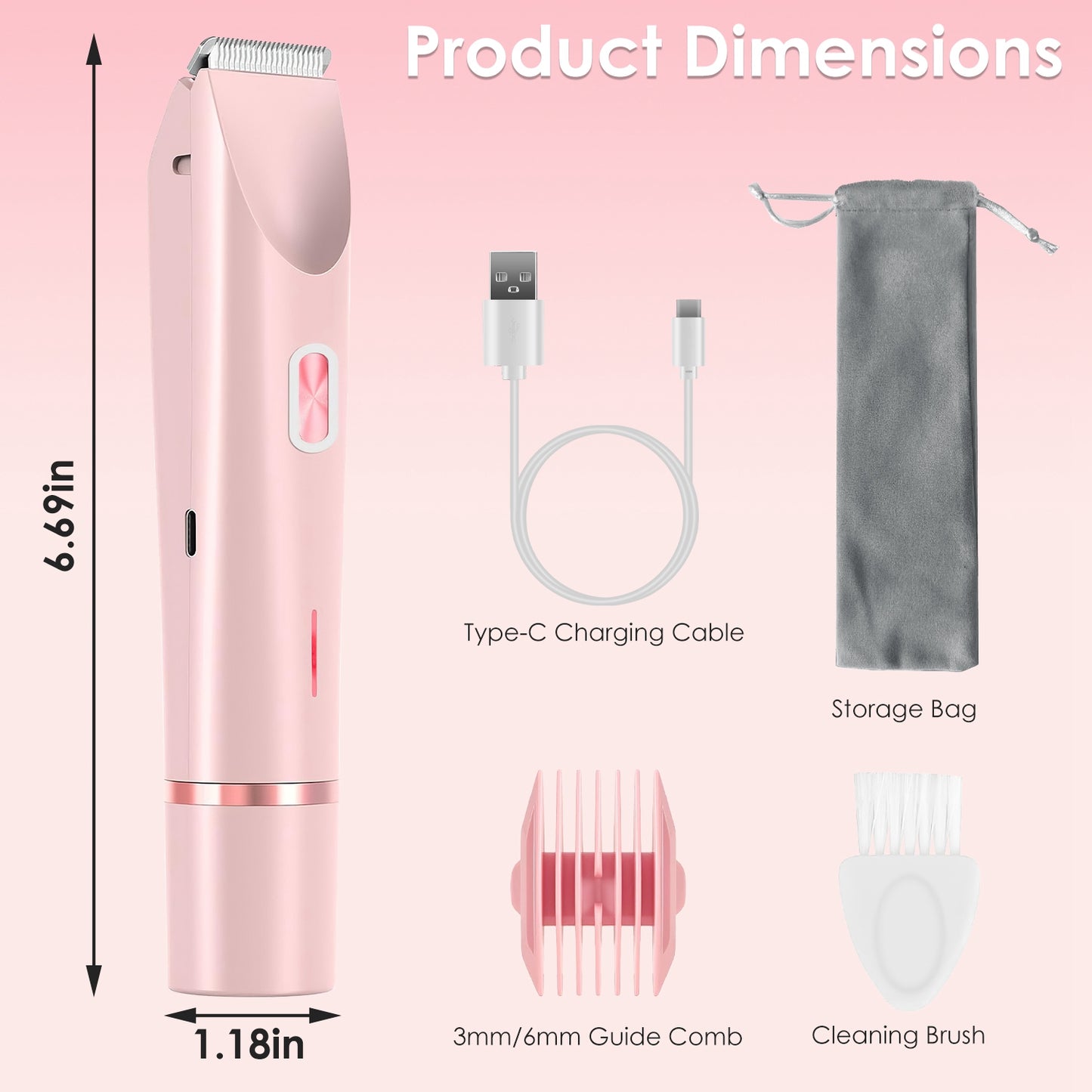 2-in-1 Bikini Trimmer for Women – Cordless & Waterproof