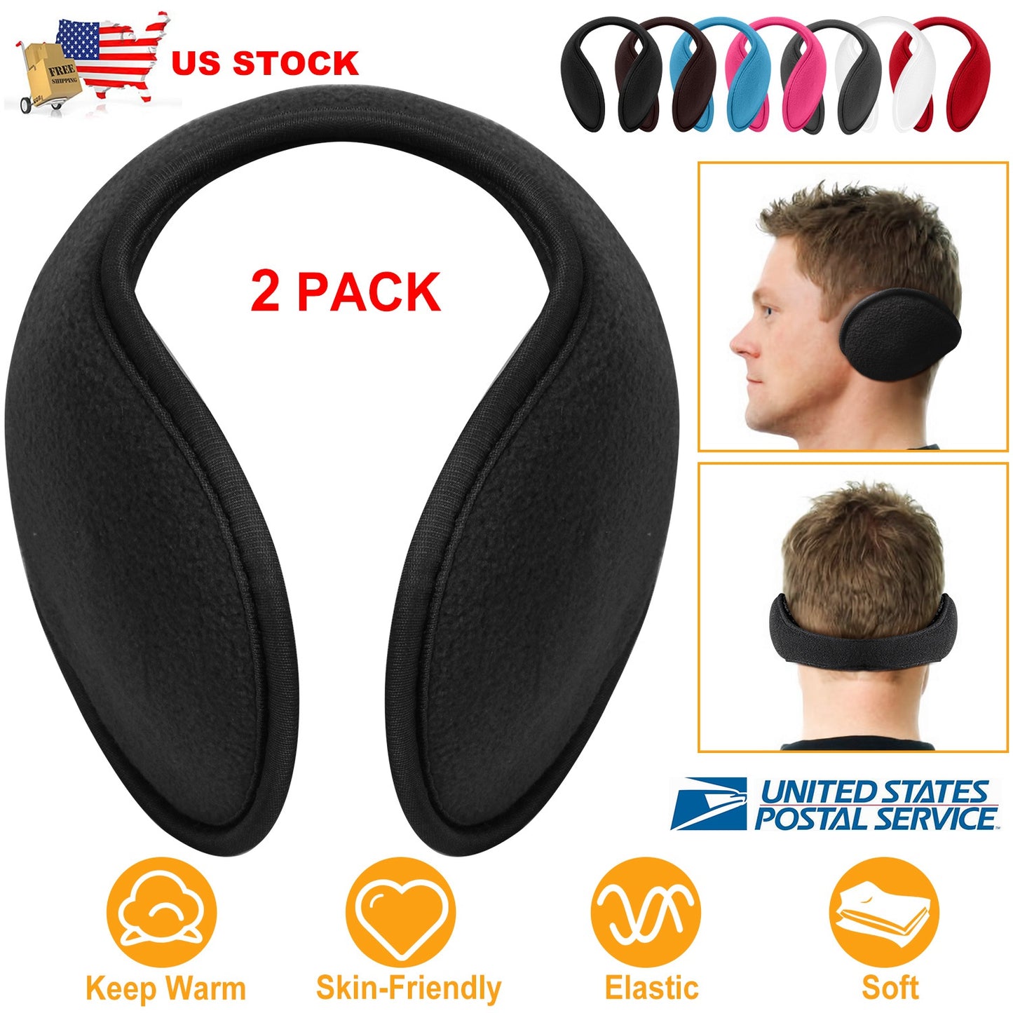 Behind-the-Head Ear Warmers for Winter Sports & Outdoor Activities