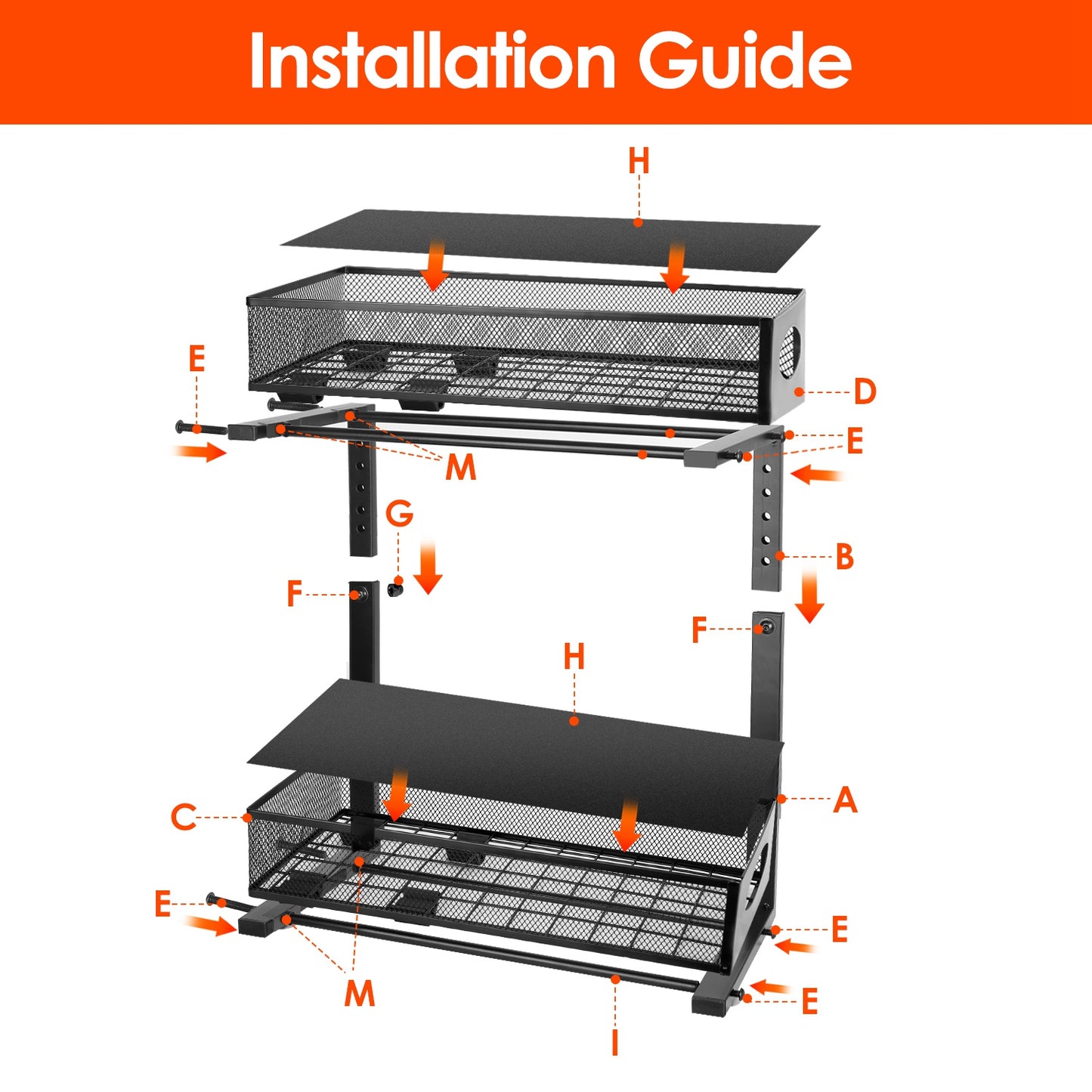 2-Tier Pull-Out Under Sink Organizer with Adjustable Height