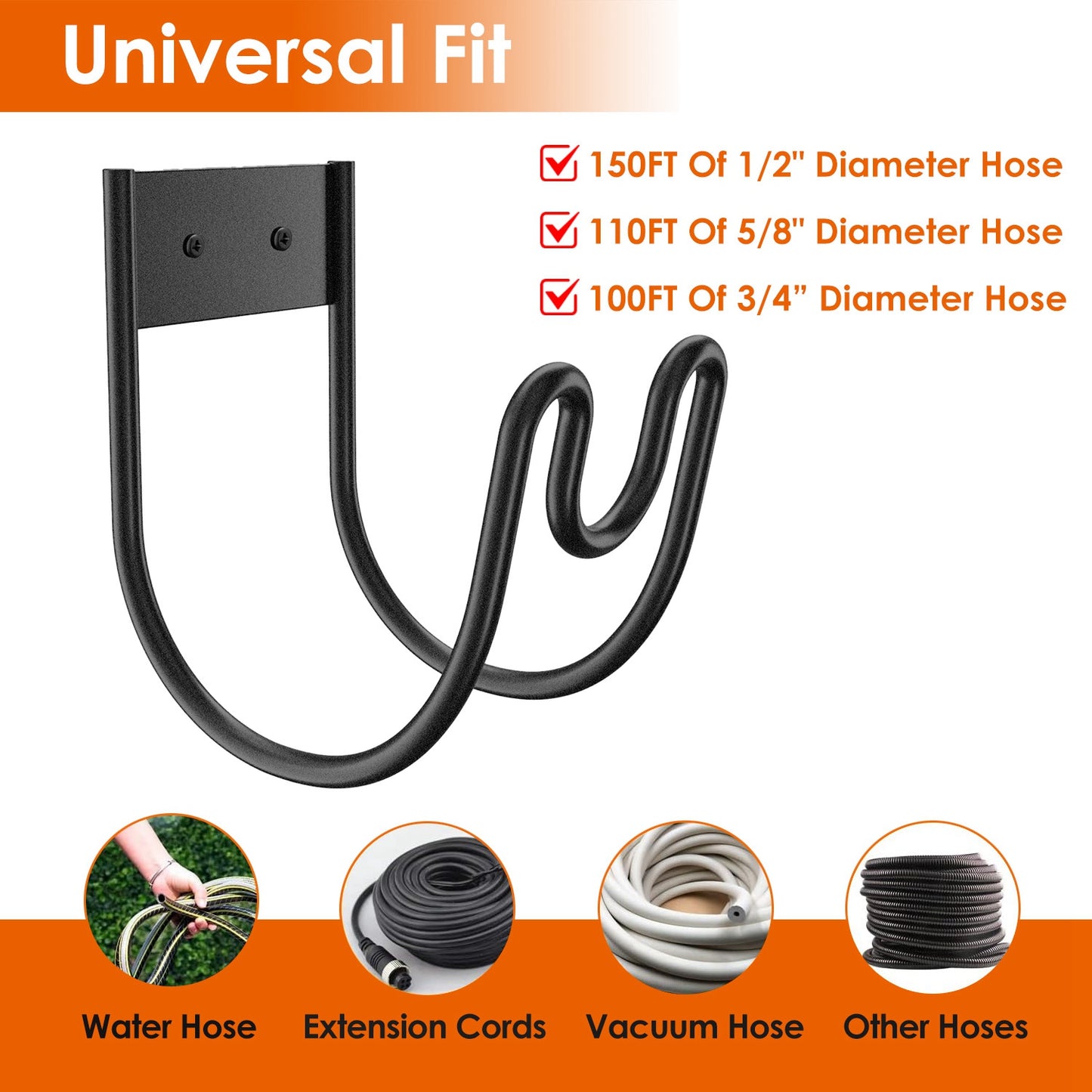 Heavy Duty Stainless Steel Garden Hose Holder - 2 Pack