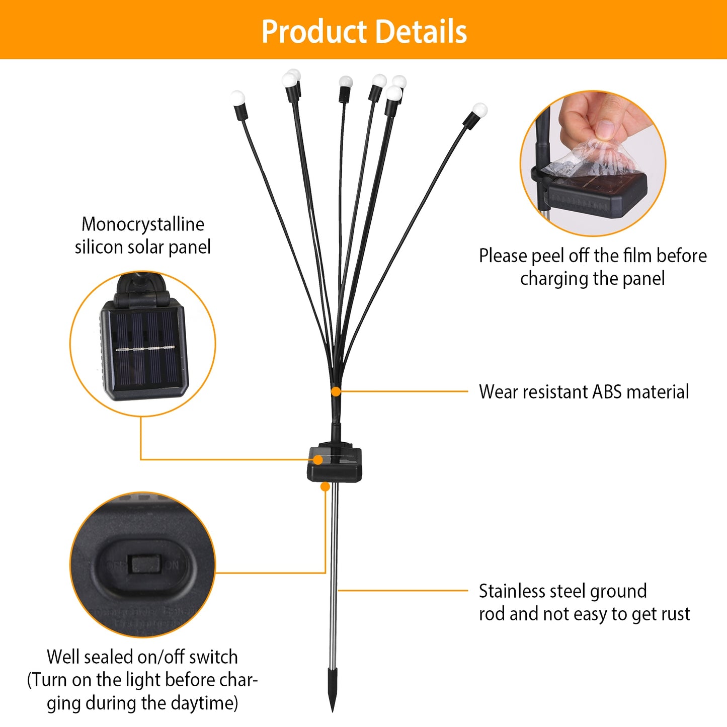 Solar Firefly Swaying Garden Lights - Waterproof LED Pathway