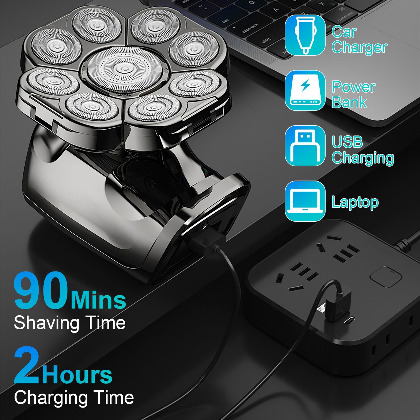 6-in-1 Electric Head Shaver for Men