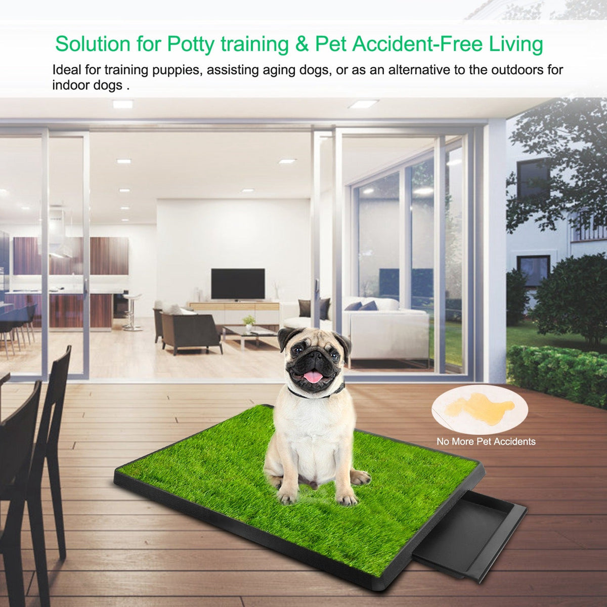 Dog Potty Training Artificial Grass Pad Pet Cat Toilet Trainer Mat Puppy Loo Tray Turf For Small Medium Dogs Indoor Outdoor Use