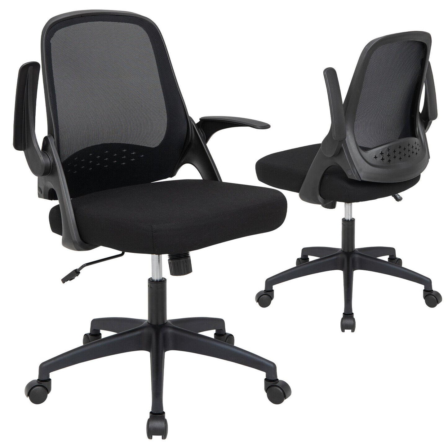 Mesh Office Chair with Flip-Up Armrests and Lumbar Support