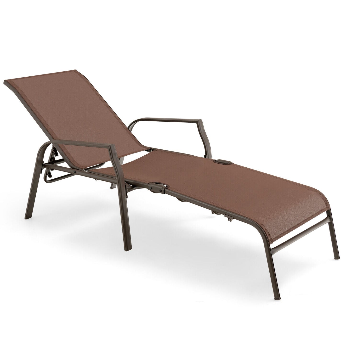 Folding Chaise Lounge Chair Set with Adjustable Back - 2 Pieces