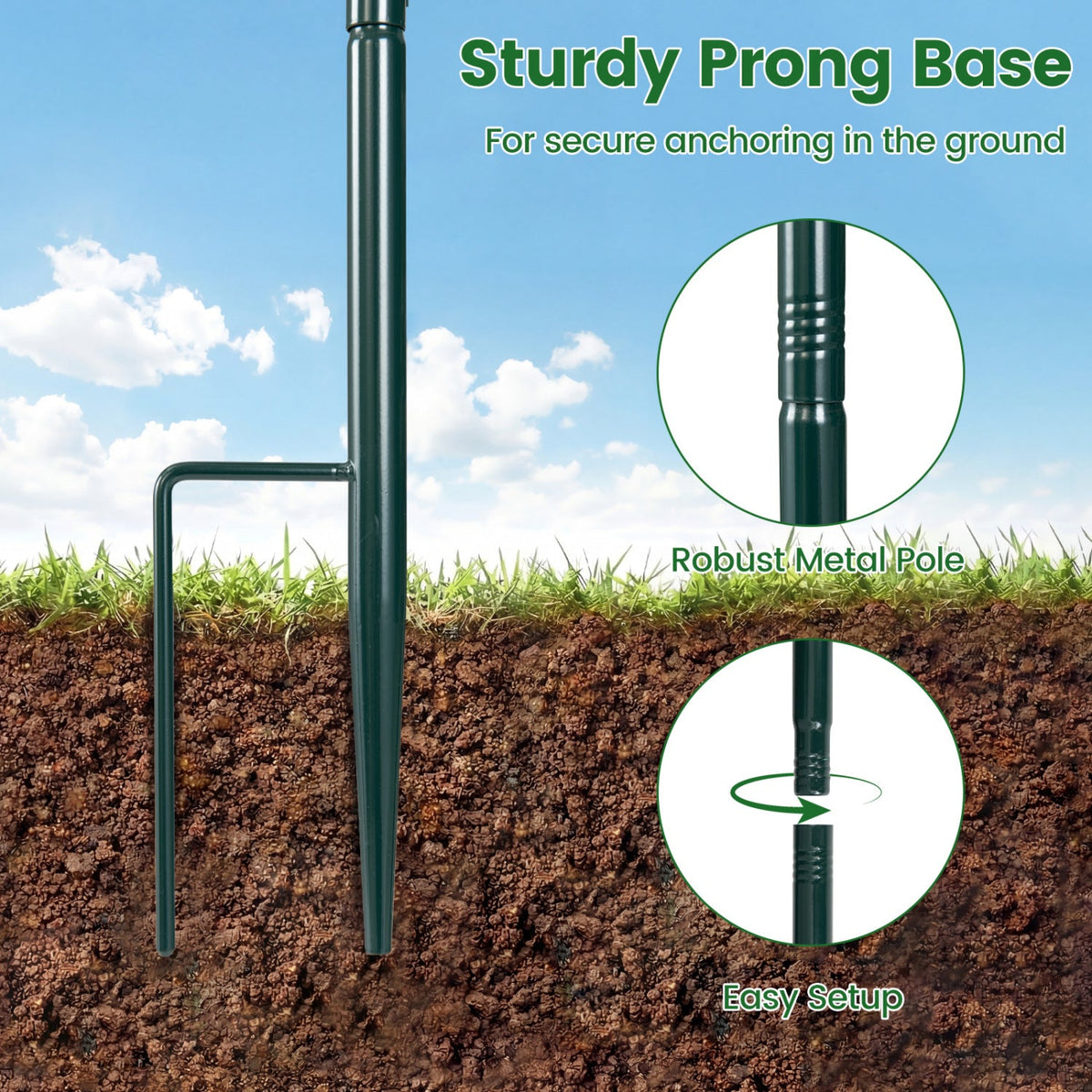 10 LBS Large Capacity Squirrel Proof Bird Feeder with Pole Mount and Baffle