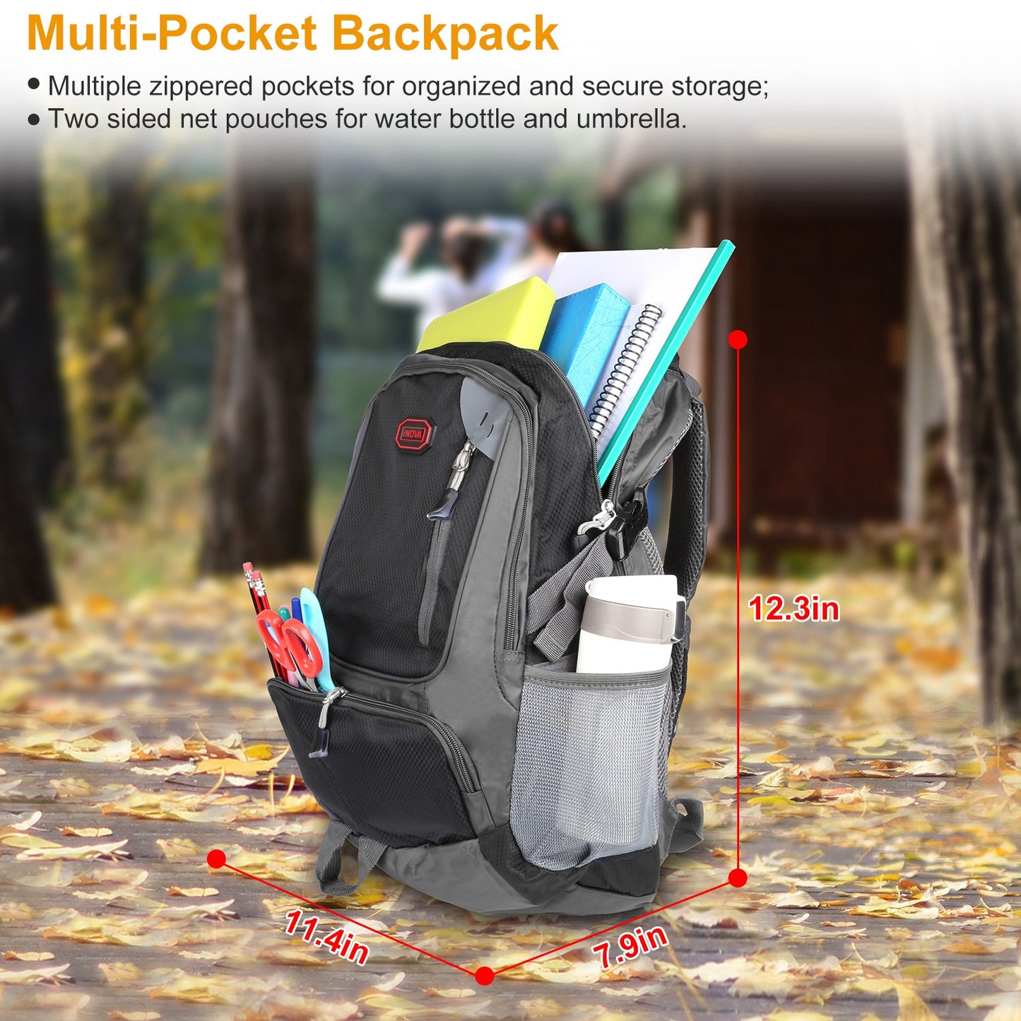 Unisex School Backpack W/ Adjustable Straps