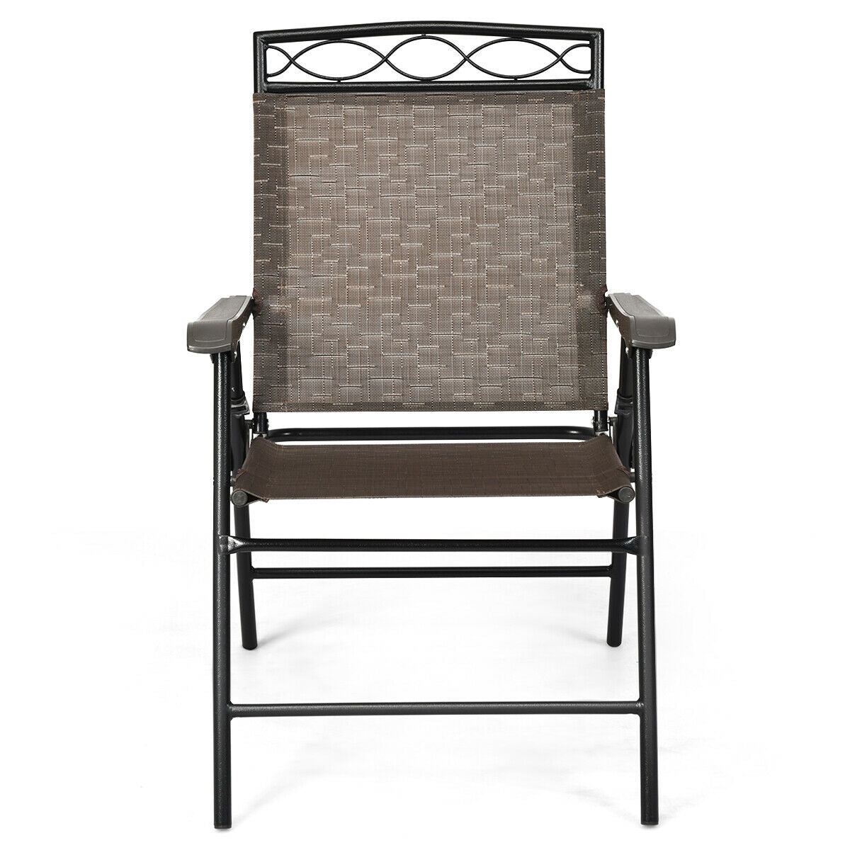 Folding Patio Dining Chairs Set of 2 with Armrests