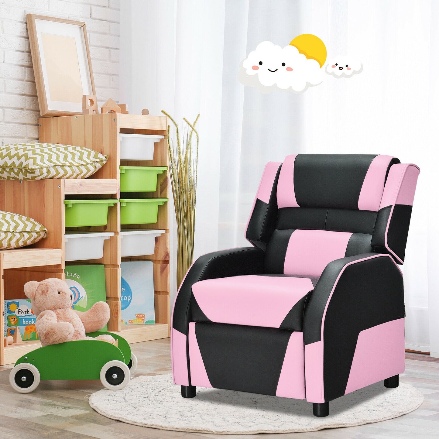 Kids Gaming Recliner with Headrest and Footrest