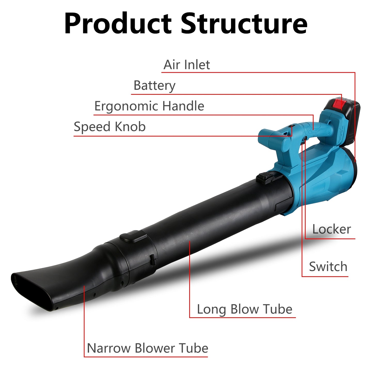Cordless Leaf Blower 93MPH 431CFM with 2 Batteries