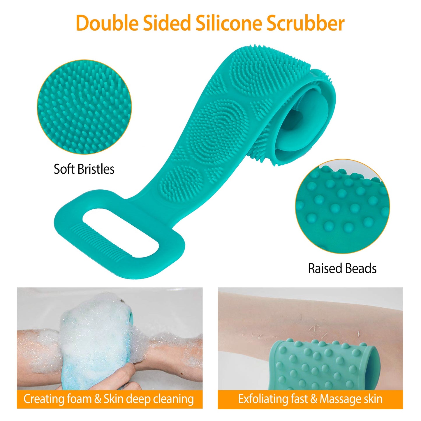 Silicone Shower Exfoliating Back Scrubber