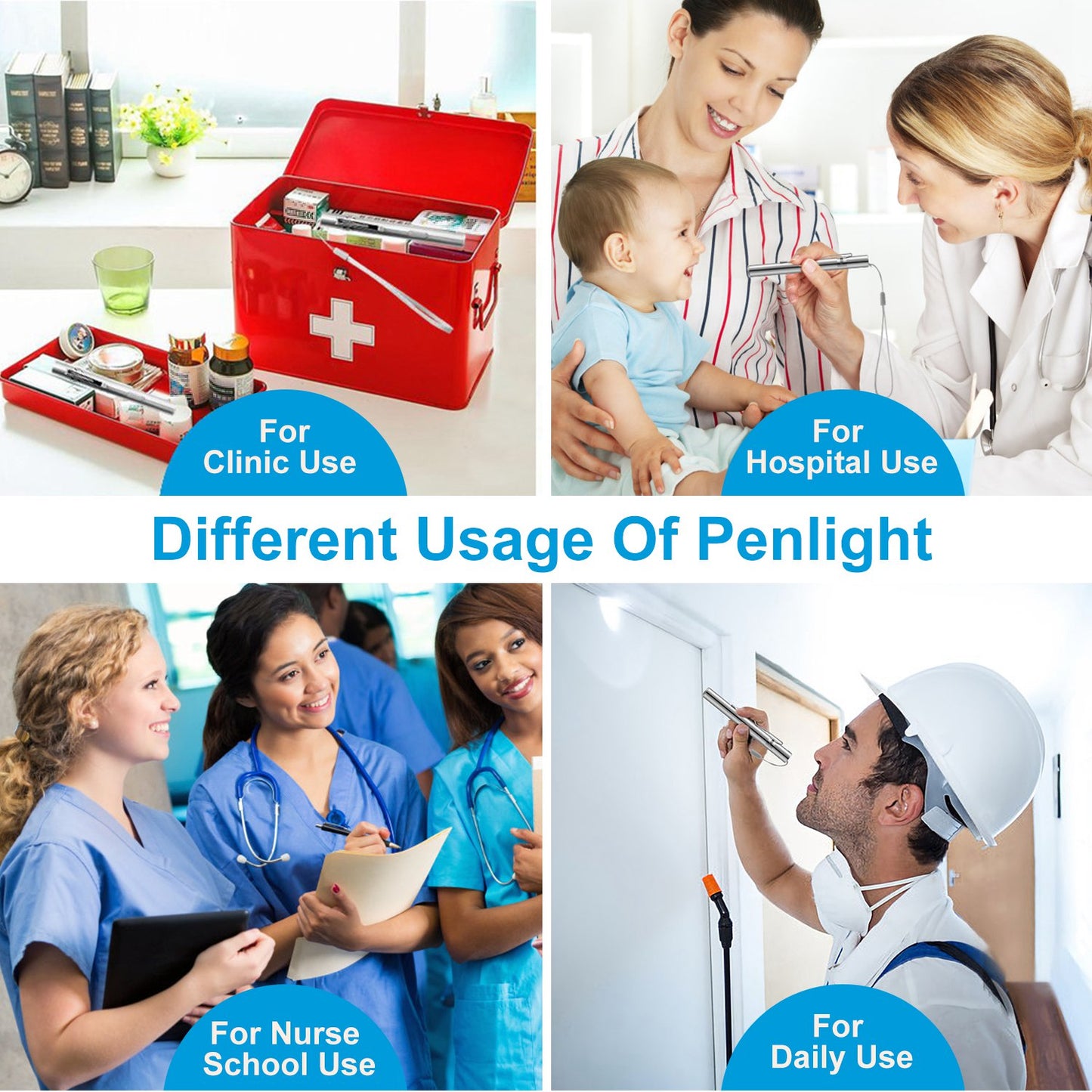 2Pcs Inspection Penlight for Nurses