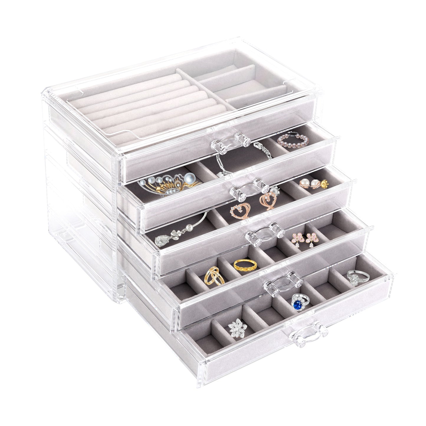 Clear Acrylic Jewelry Box Organizer