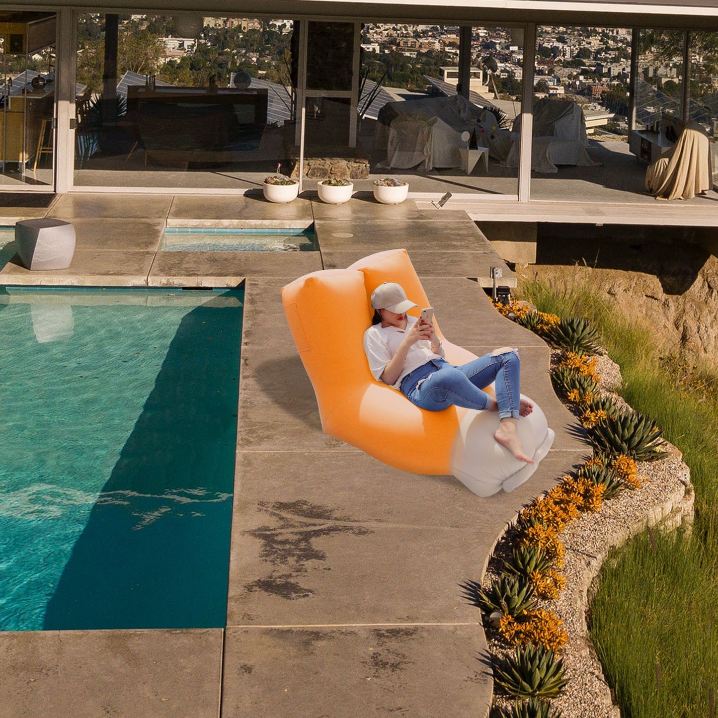 Inflatable Lounger Air Sofa with Carry Bag - Waterproof