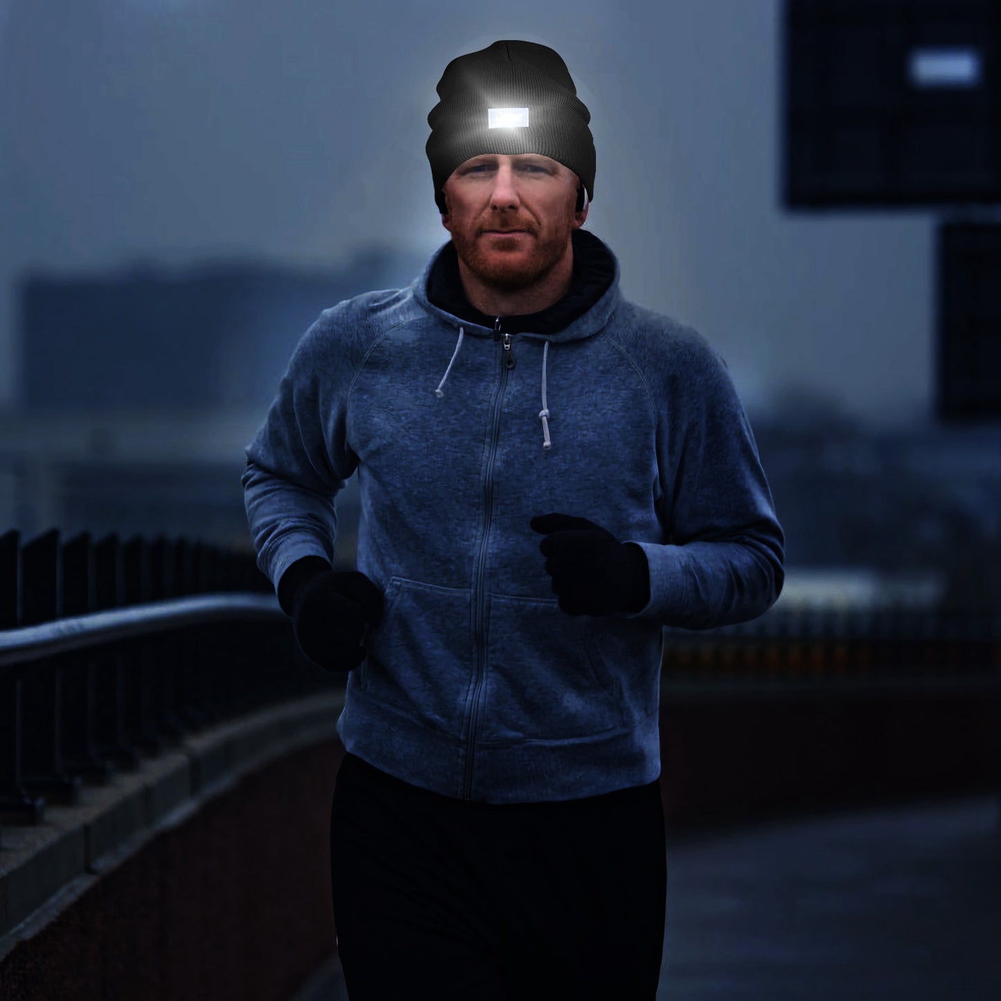 Warm Hat Camping Jogging Running Cap Headlamp