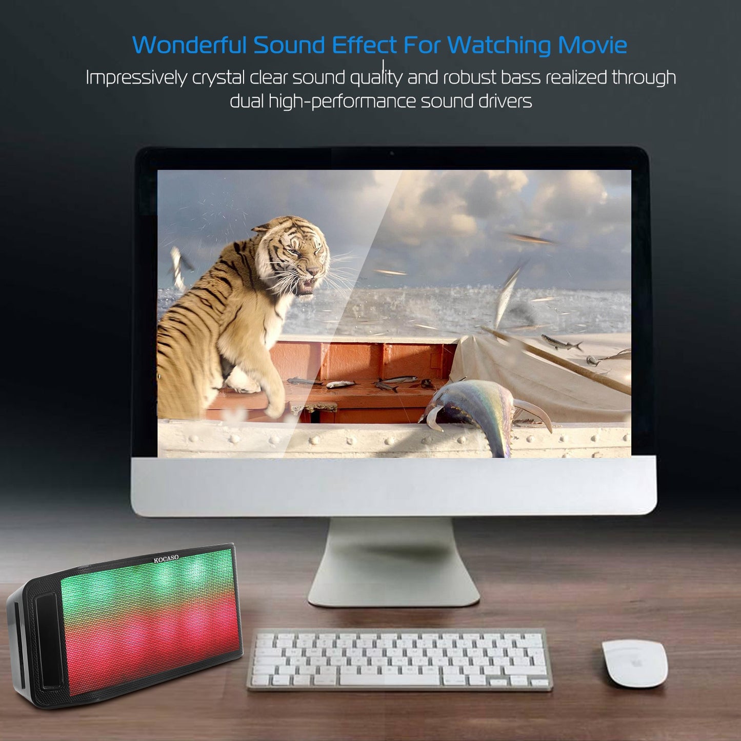 LED Wireless Speaker with Multicolor Lights and FM Radio