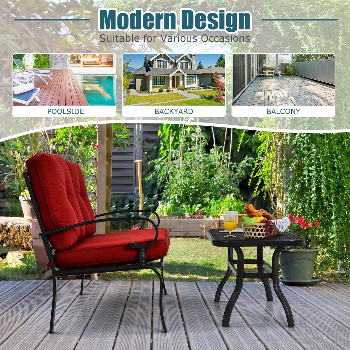 10 FT Patio Cantilever Umbrella with 360° Rotation and 8 Sturdy Ribs for Backyard