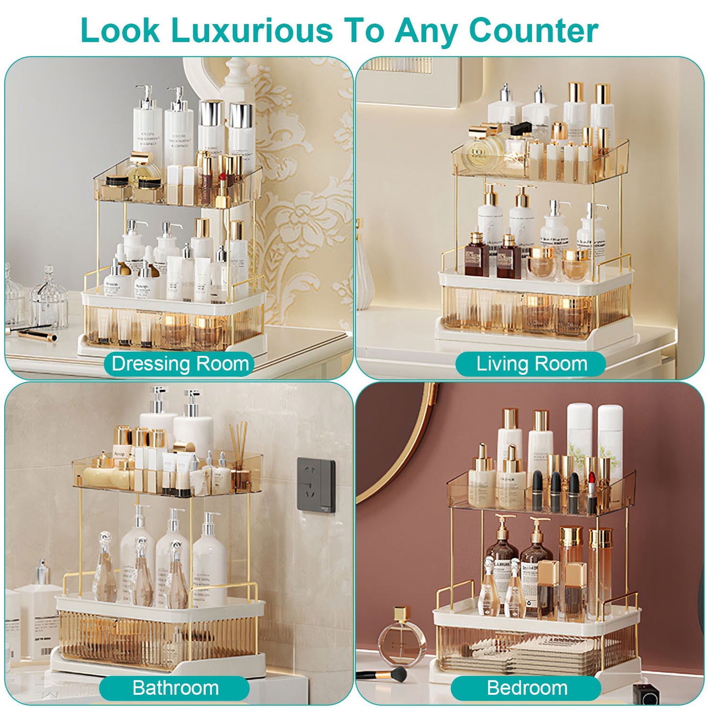 3 Tier Makeup Organizer for Vanity Large