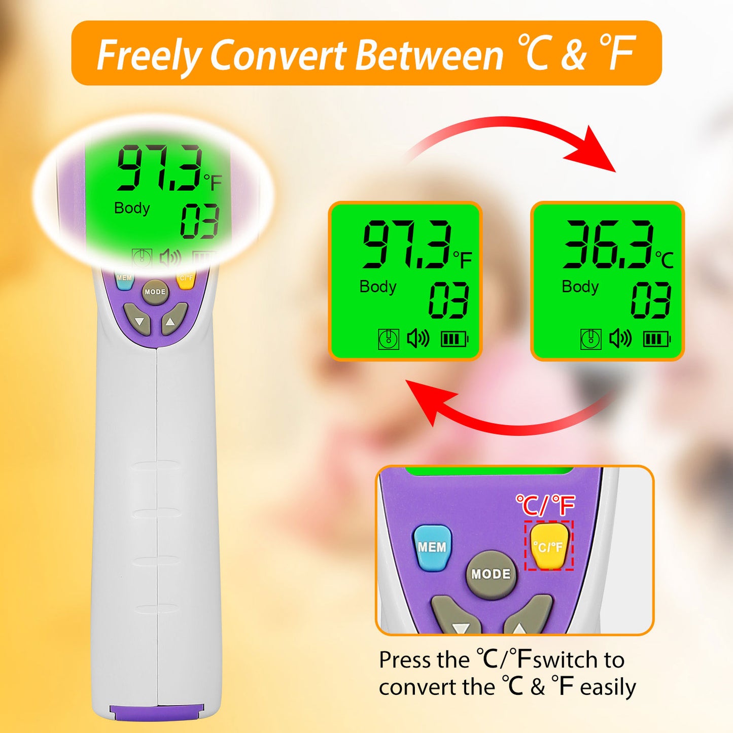 Non-contact Forehead Body Thermometer