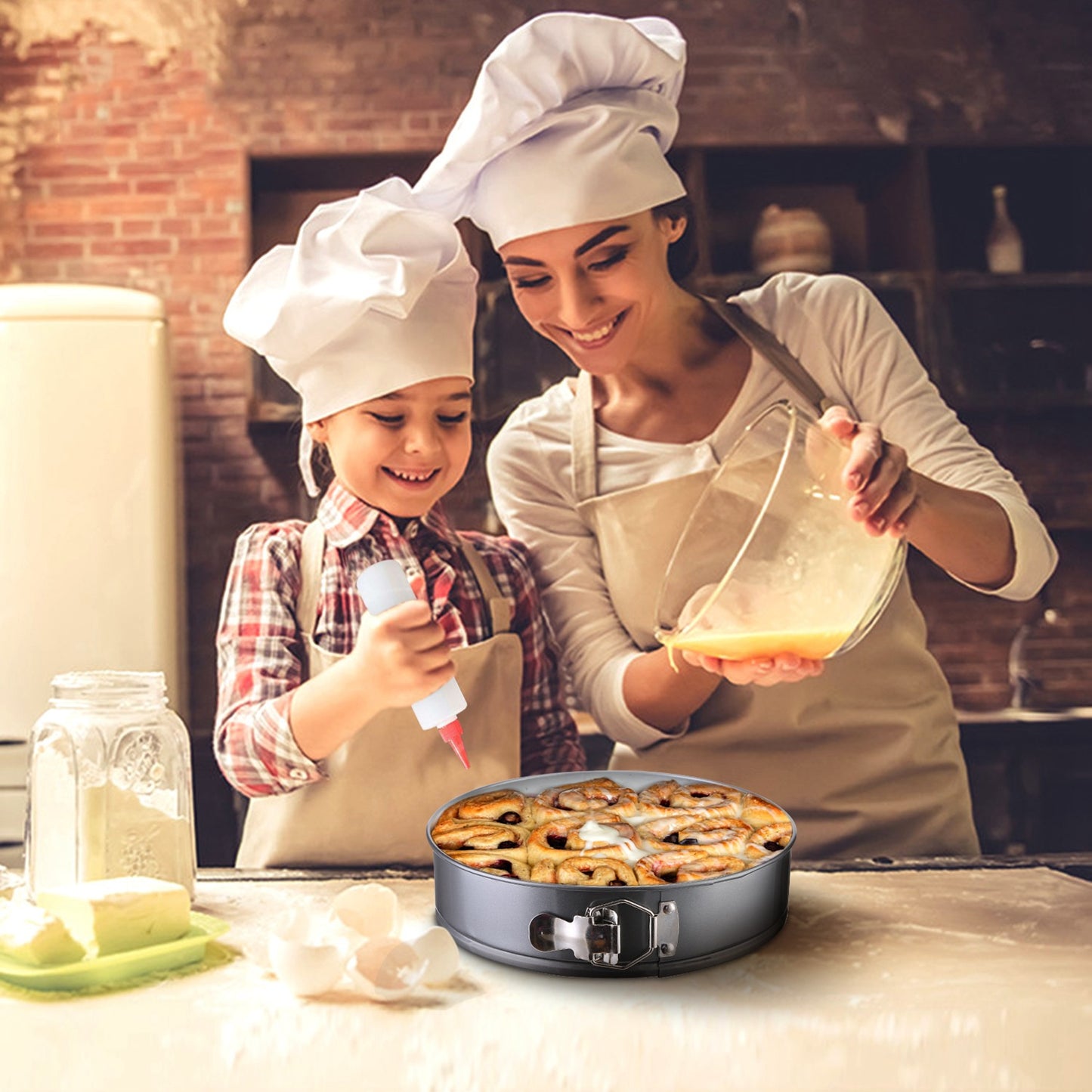 Springform Cake Pan Set 3-Piece Non-Stick with Removable Bottom