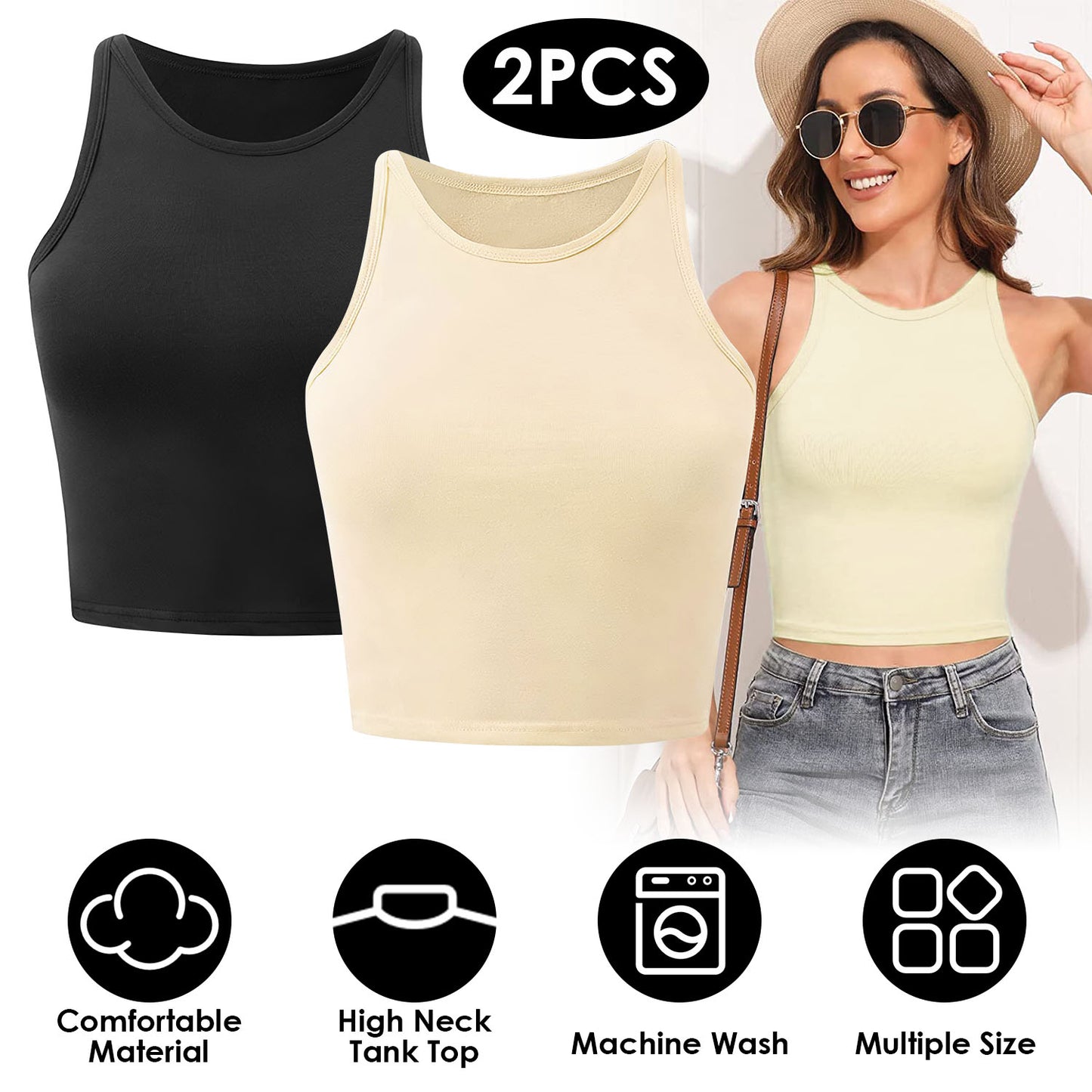 Women Sleeveless Cropped Tank Top