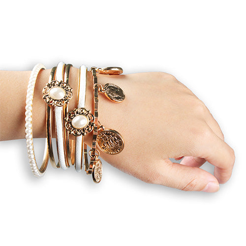 Fashion 6-Piece Bangle Set Gold Plated