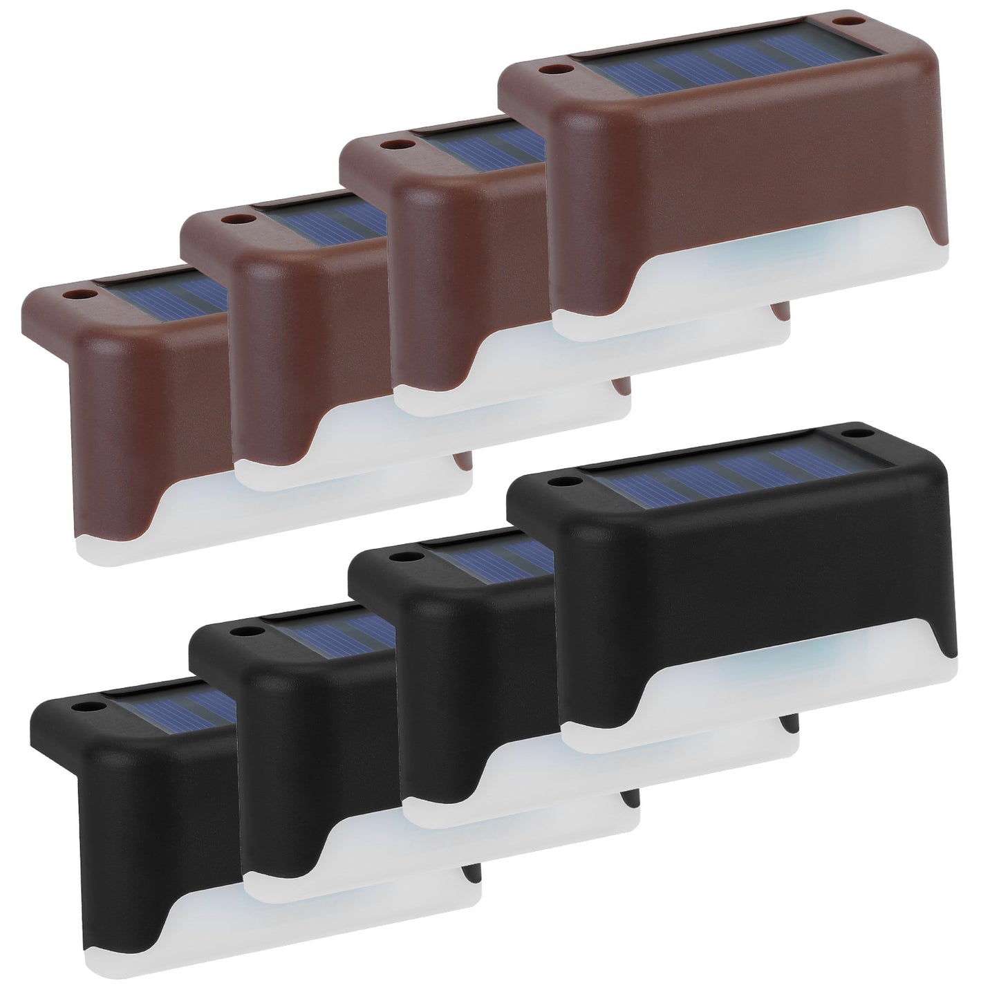 Solar Powered LED Step Lights 4-Pack with Dusk to Dawn Sensor