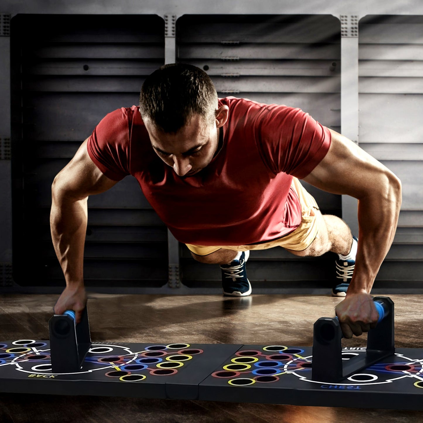 Push Up Board Home Gym Set with 15 Fitness Accessories