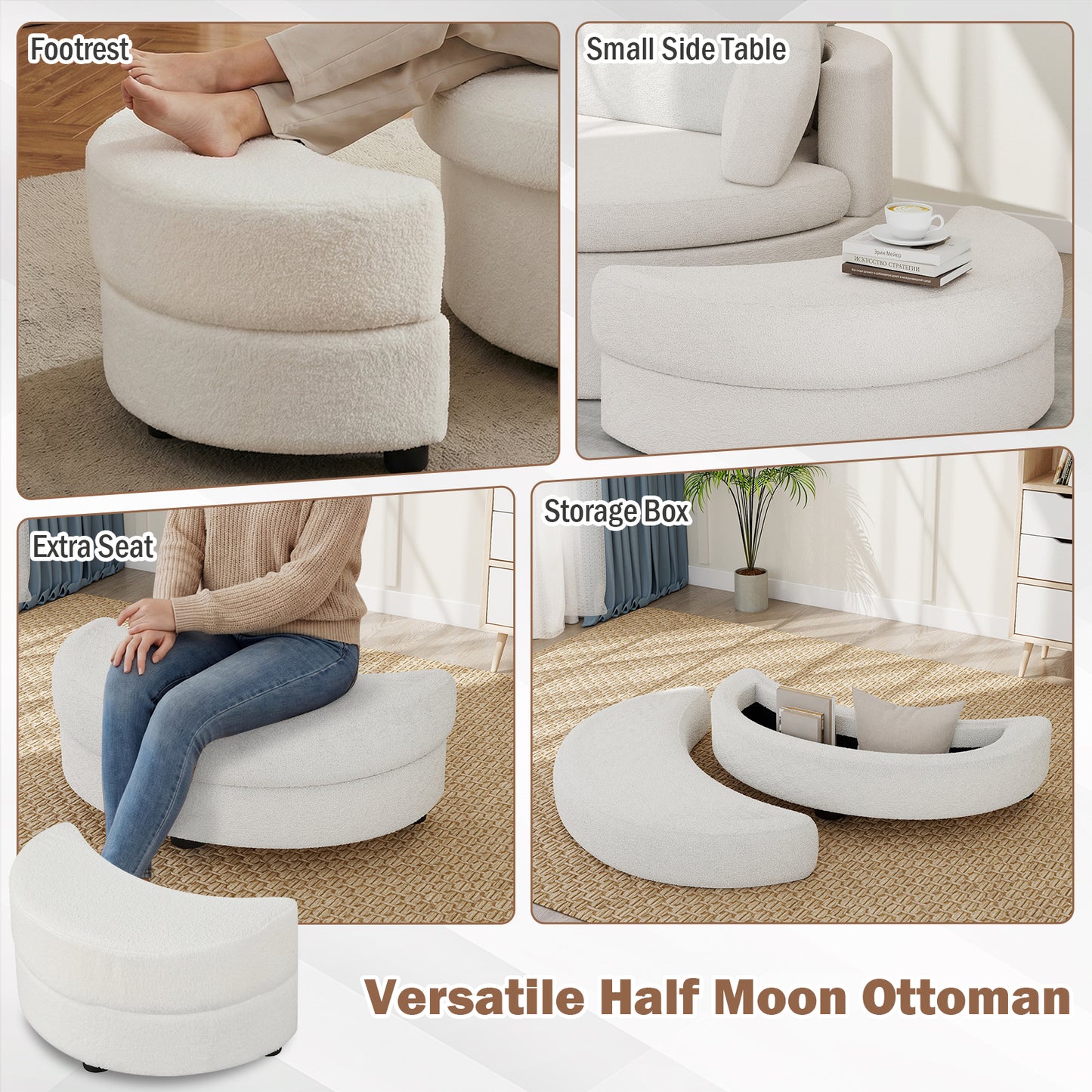 360° Swivel Accent Chair with Storage Ottoman