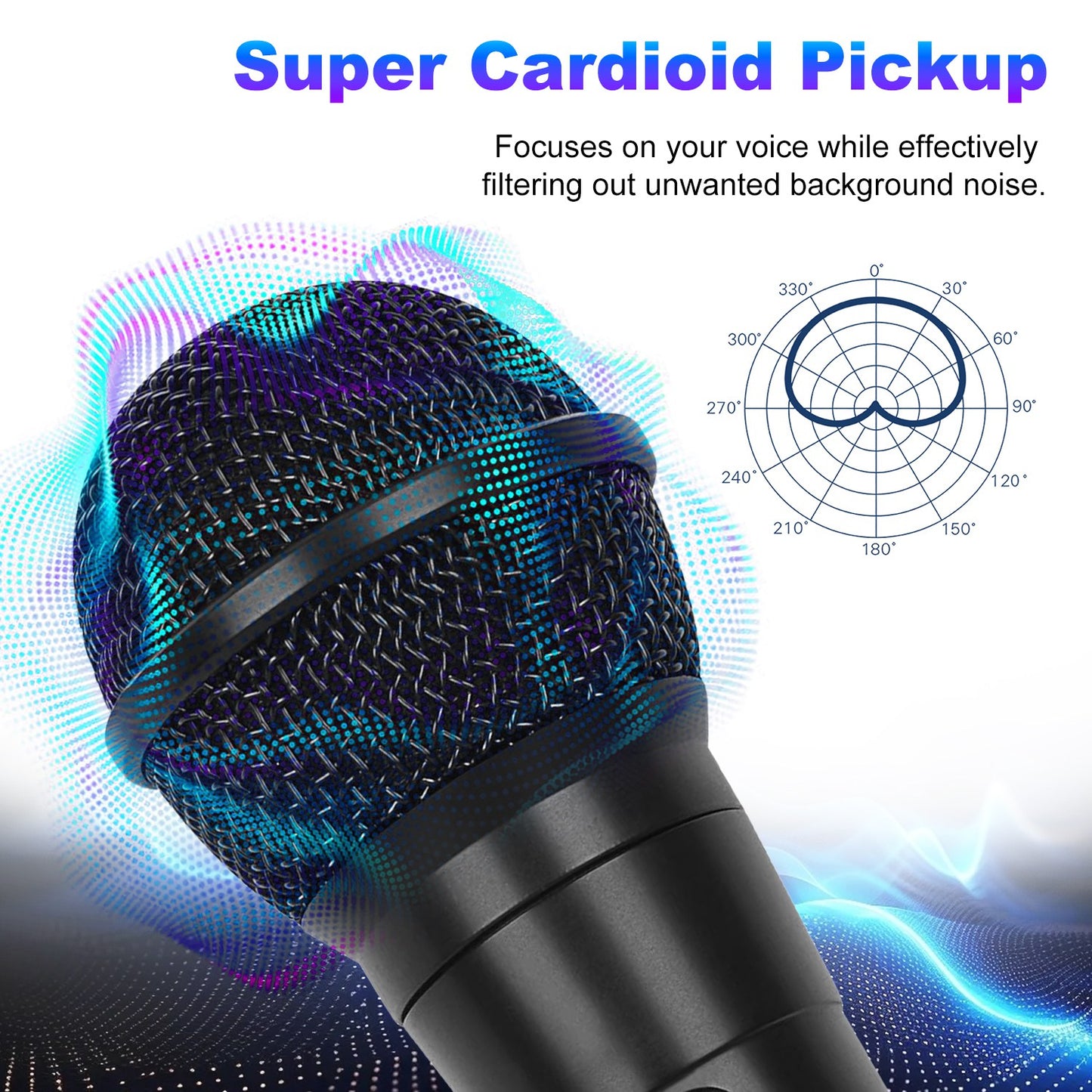 Handheld Dynamic Microphone with 13ft Cable & On/Off Switch