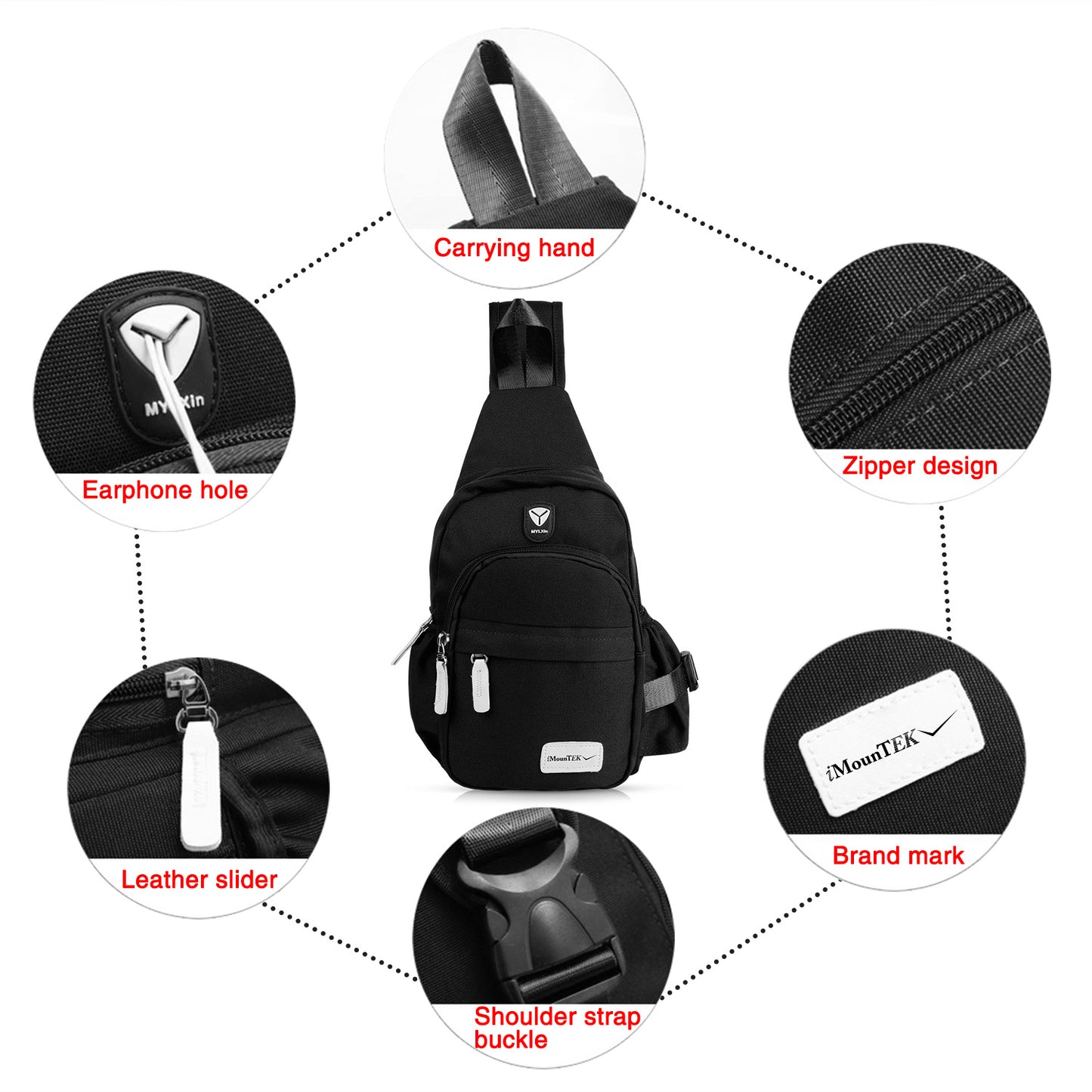 Unisex Sling Backpack Nylon Chest Shoulder