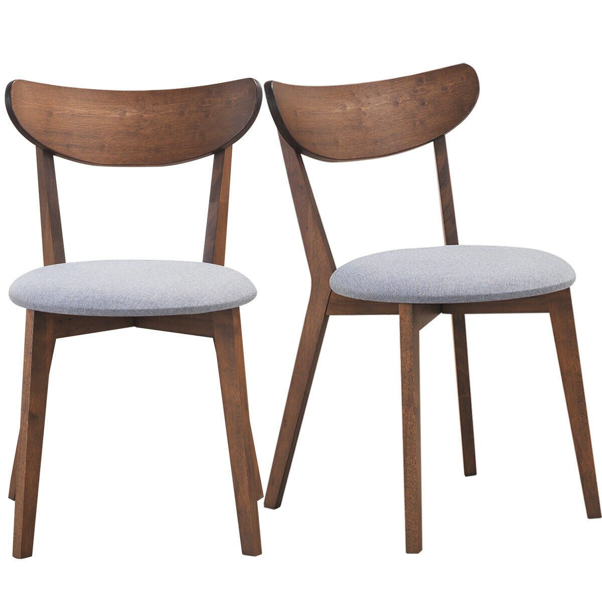 Upholstered Dining Chairs Set of 2 with Curved Back