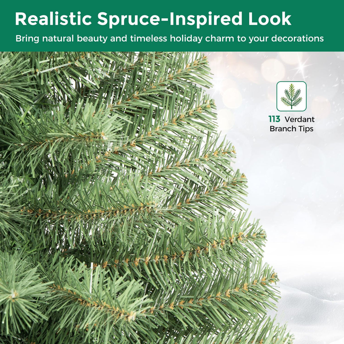 3 FT Mini Tabletop Christmas Tree with 113 Green PVC Branch Tips