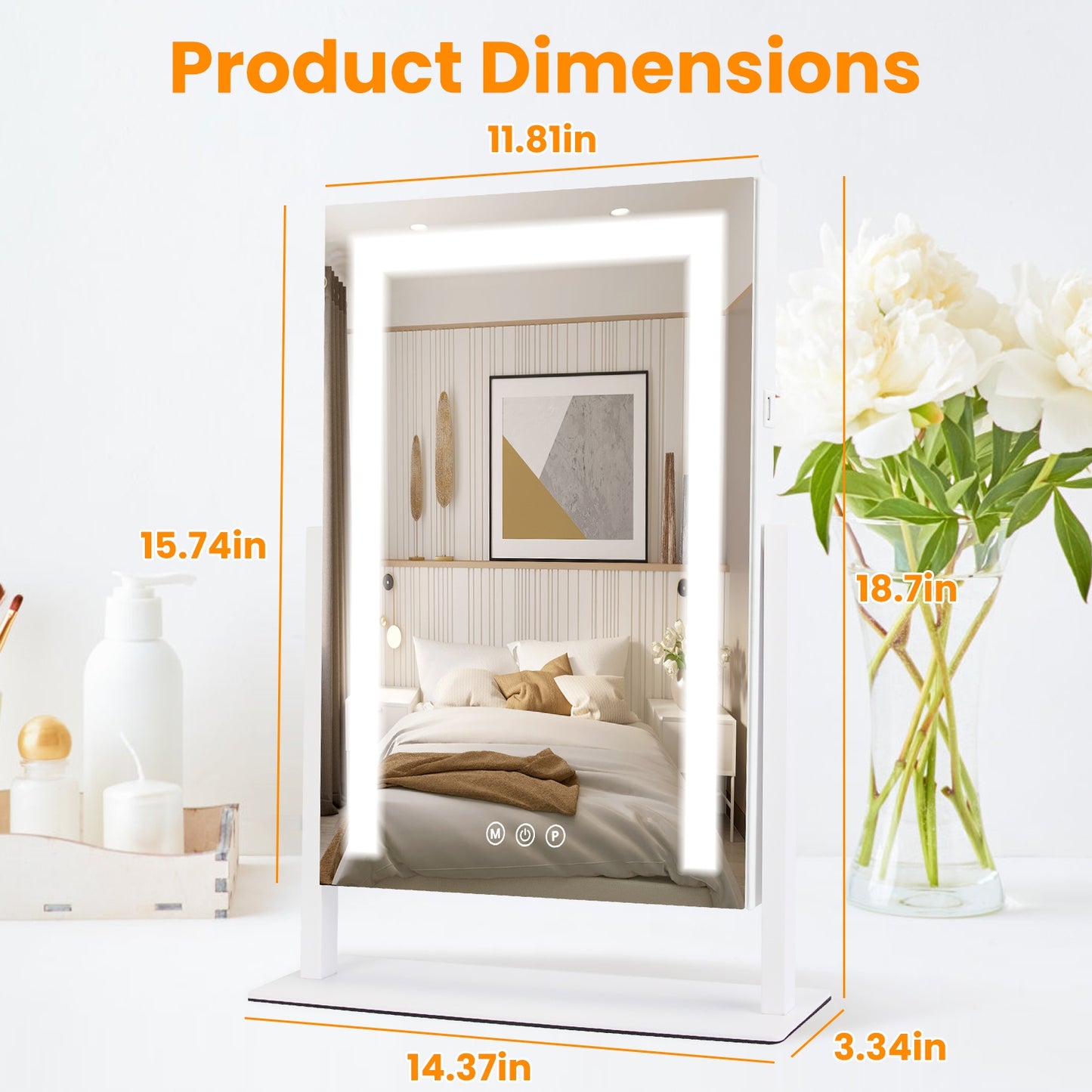 Vanity Mirror with Light 3 Lighting Colors