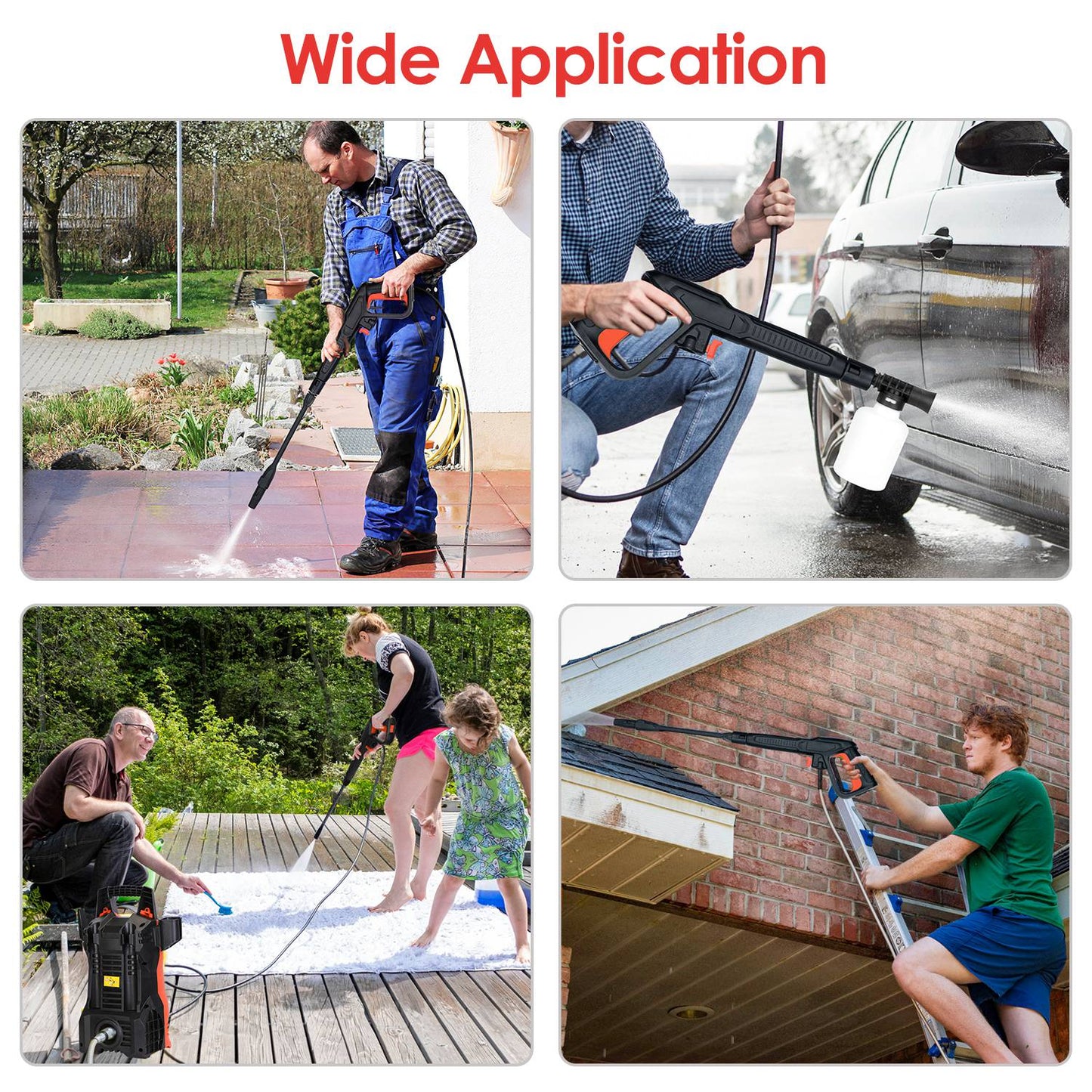Electric Pressure Washer 1740 PSI 2.6 GPM with Adjustable Nozzle