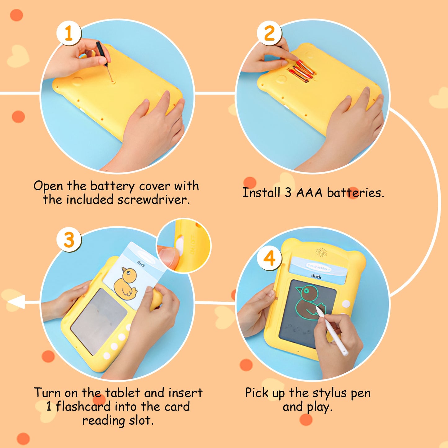 Talking Flash Cards LCD Writing Tablet with 50 Cards