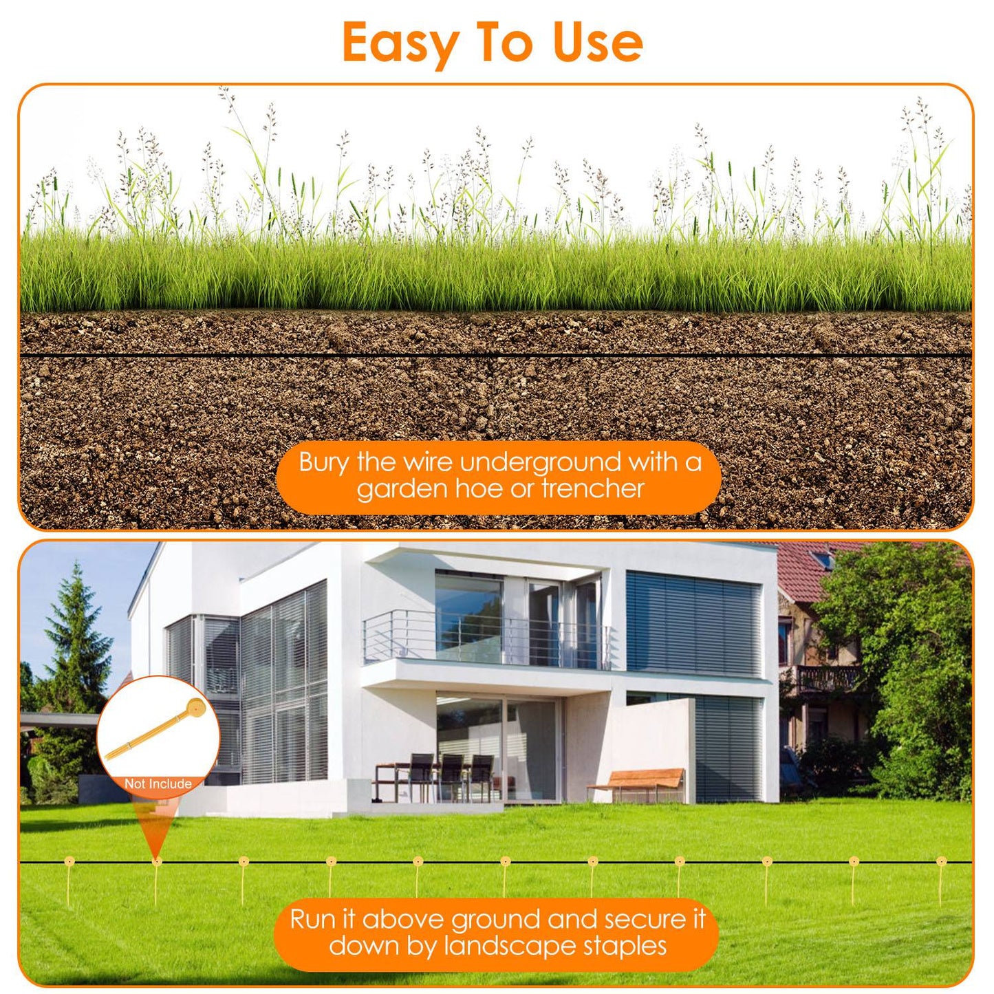 Underground Dog Fence System with Waterproof Rechargeable Collar
