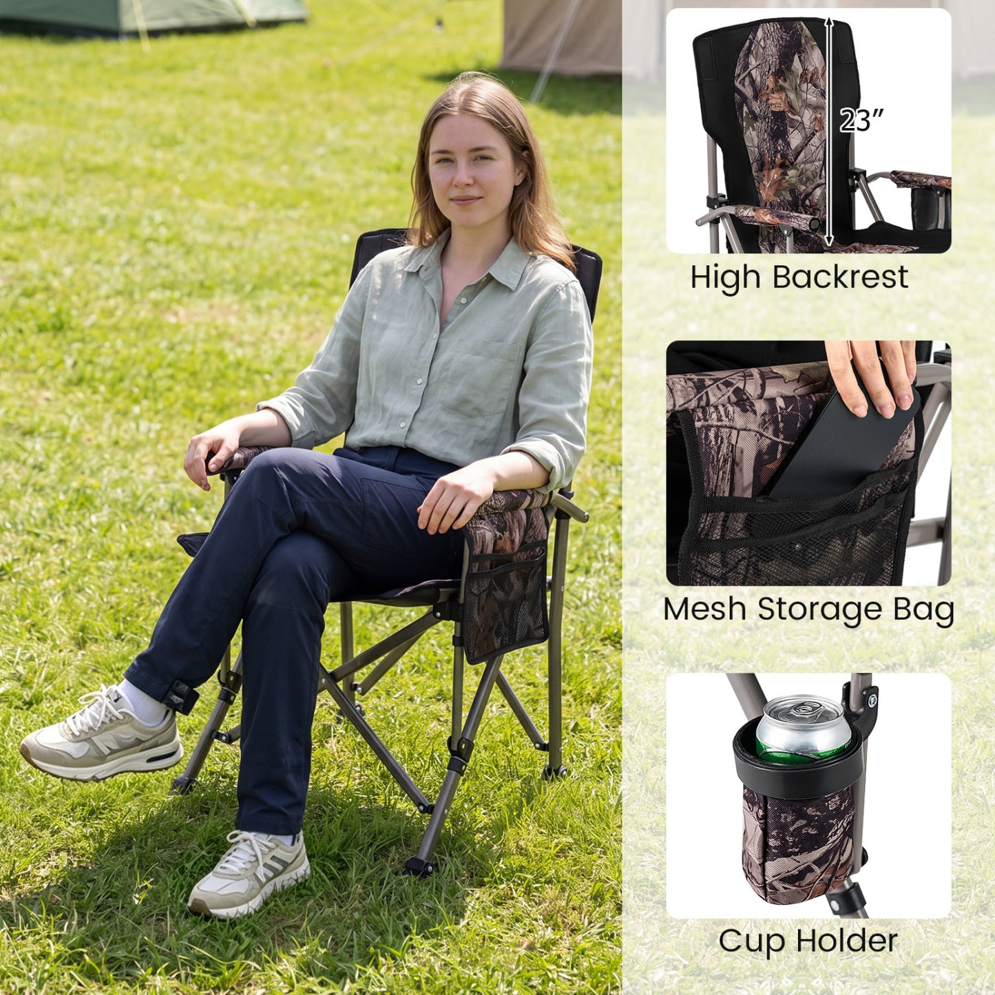 Portable Camping Chair with 400 LBS Capacity