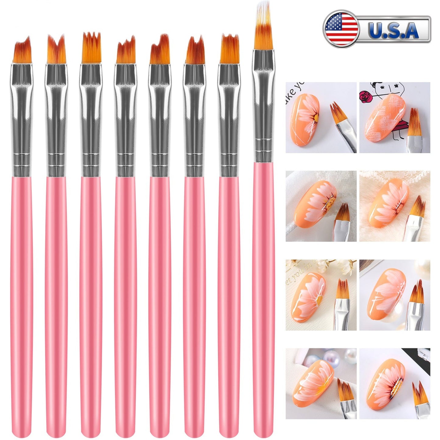 8Pcs Nail Art Brush
