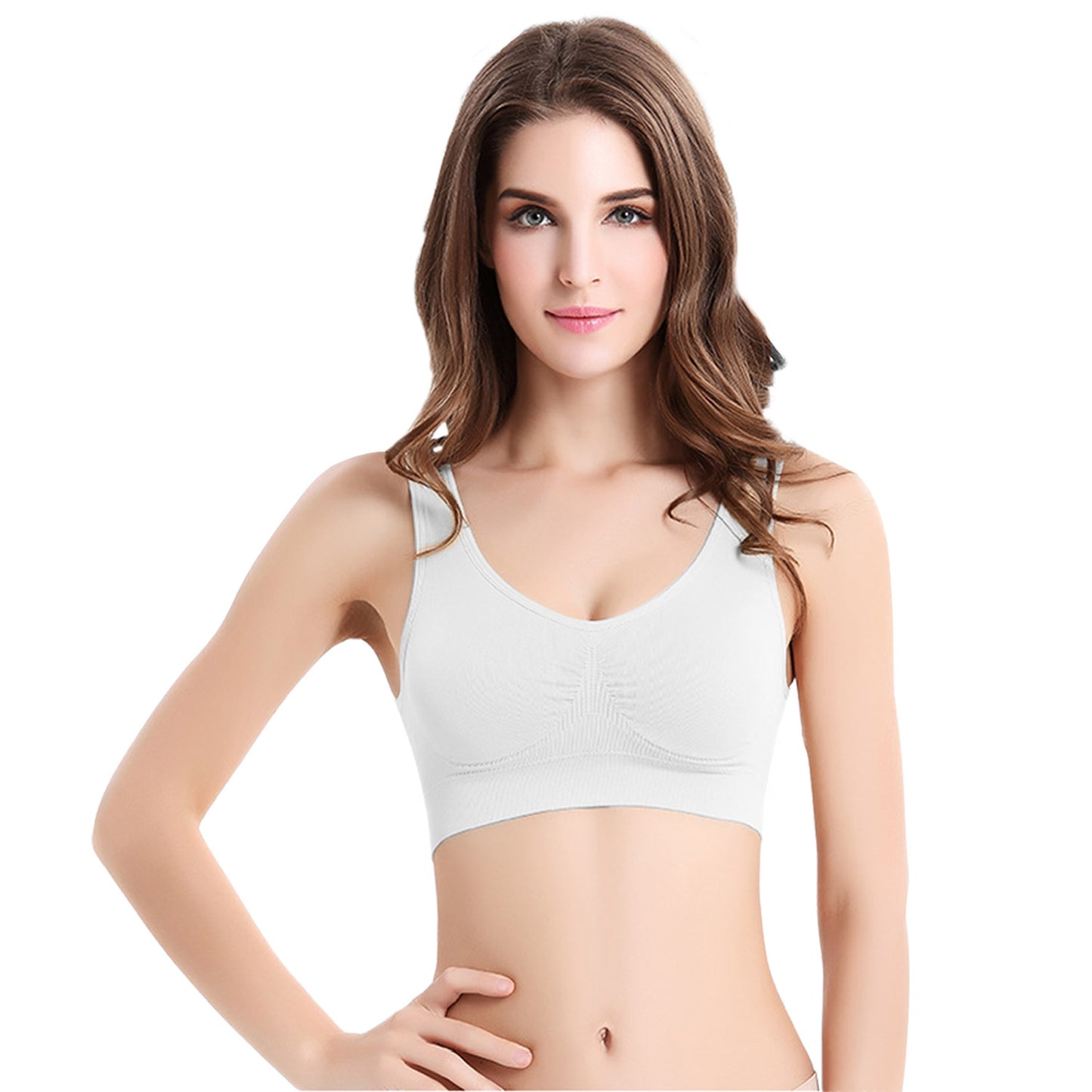 3 Pack Sport Bras For Women Seamless Wire-free Bra Light Support Tank Tops For Fitness Workout Sports Yoga Sleep Wearing