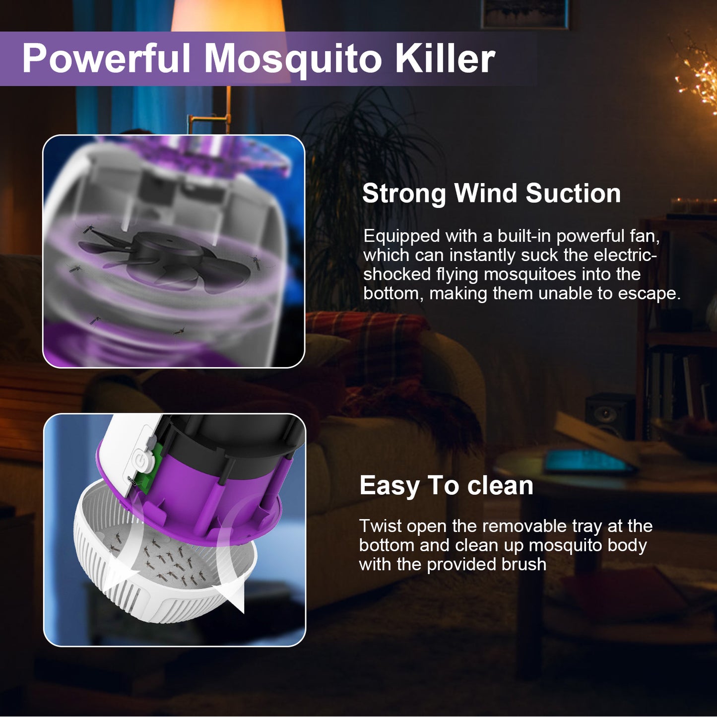 Electric Mosquito Zapper with 1076 Sq Ft Coverage