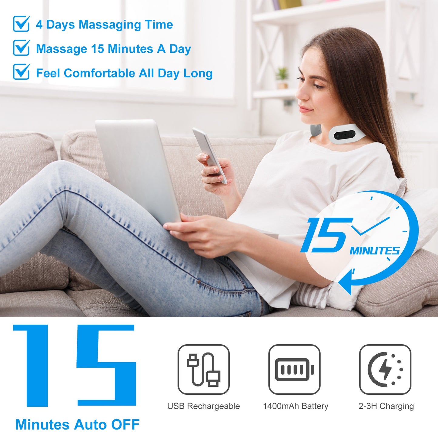 4 Head EMS Neck Massager