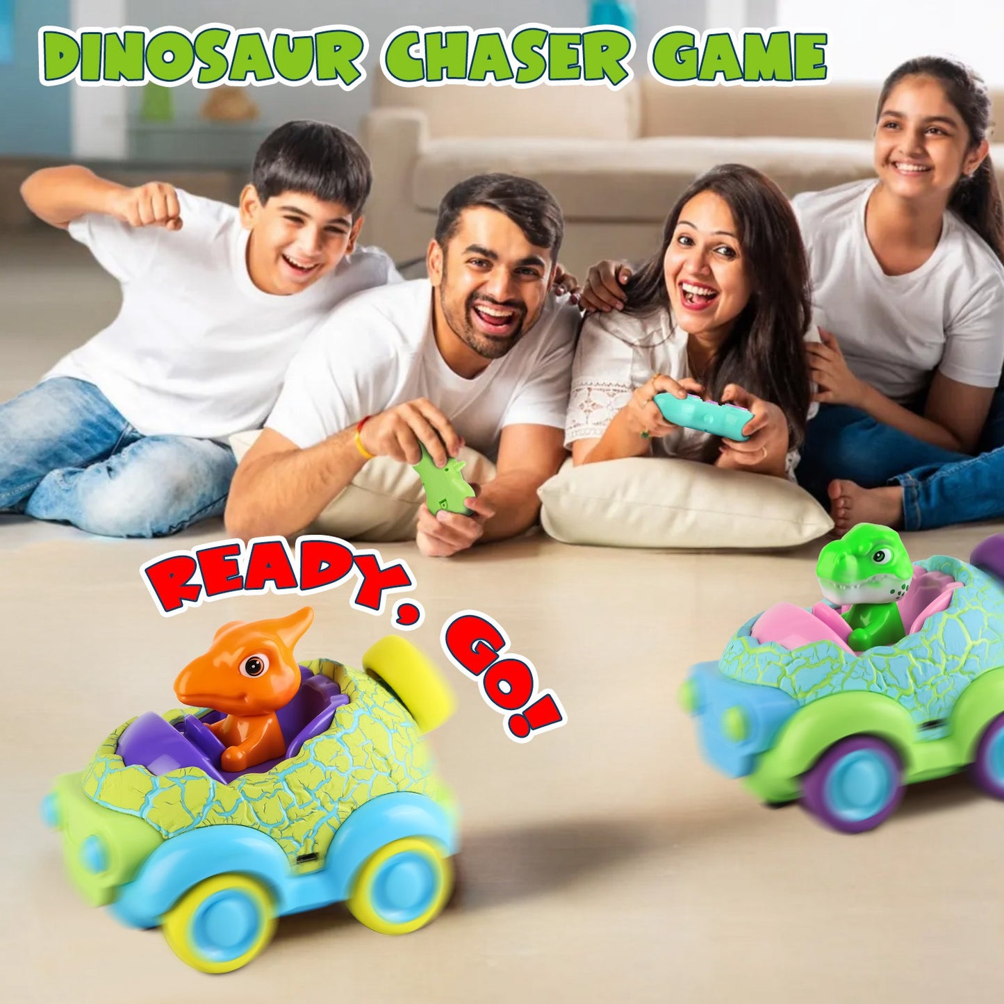 Dinosaur Remote Control Cars 2-Pack for Toddlers Ages 3+