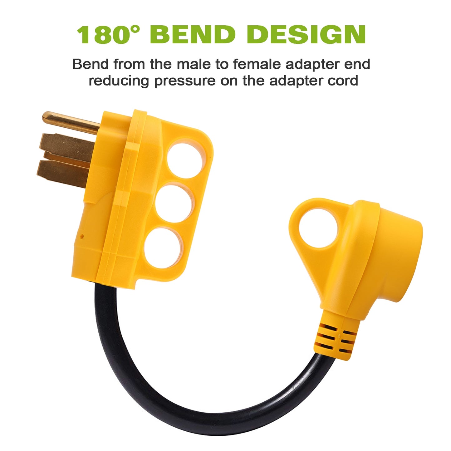 RV Electrical Adapter 50 Amp Male to 30 Amp Female 12 Inch