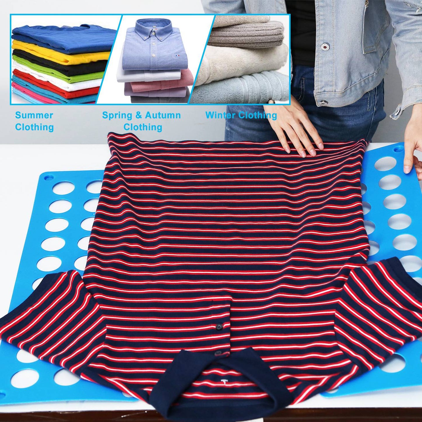 Shirt Folding Board - 23x27 Inch Plastic Clothes Organizer