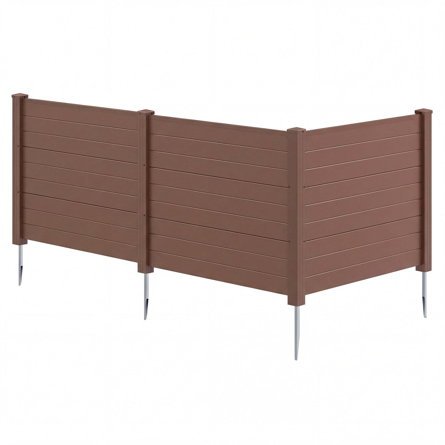 48 x 38 Inch Air Conditioner Fence 3 Panels with Metal Ground Stakes for Patio Backyard