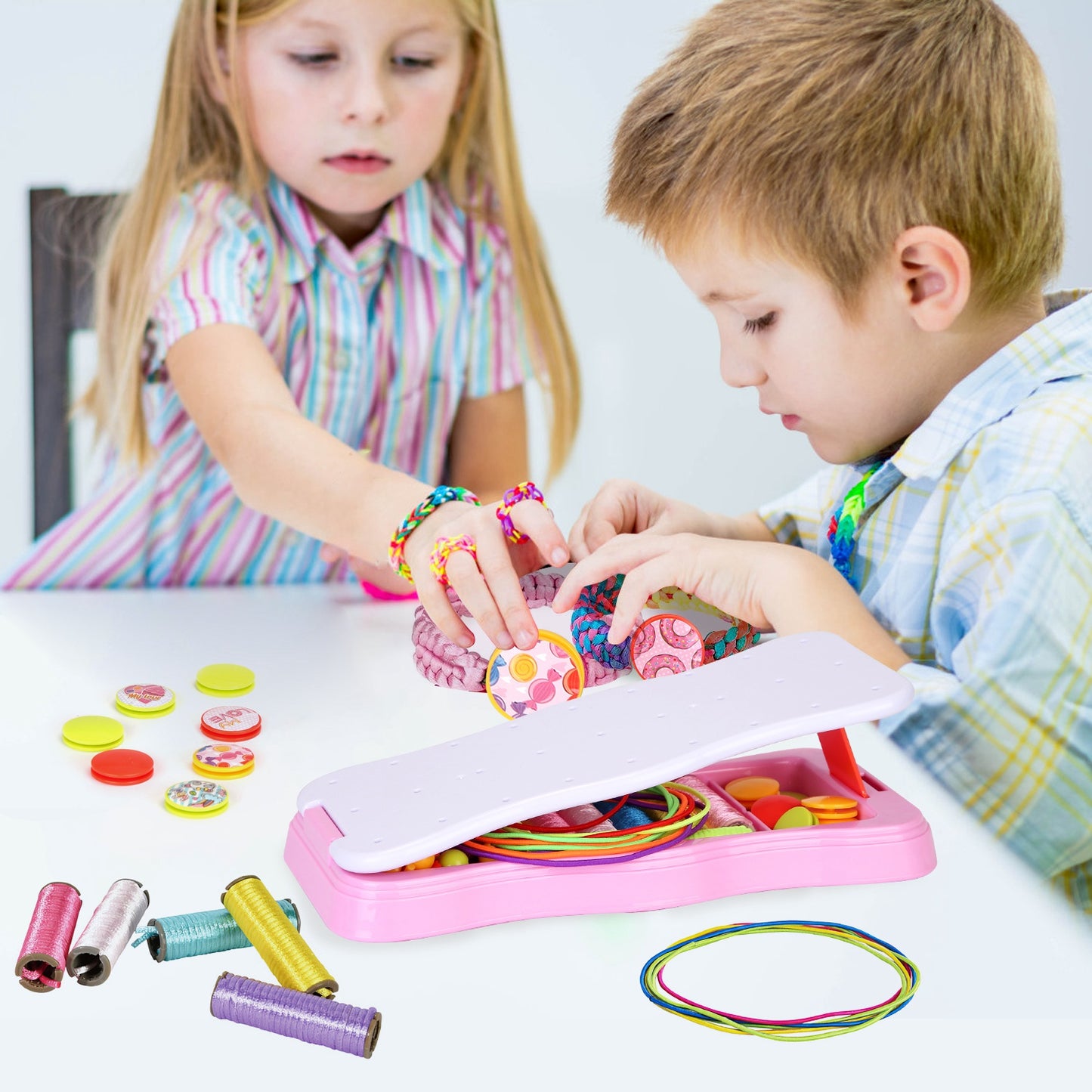 Bracelet Making Kit DIY Arts and Crafts Toys Kids Travel Activity Set Birthday Gifts For 6 7 8 9 10 11 12 Year Old Girls