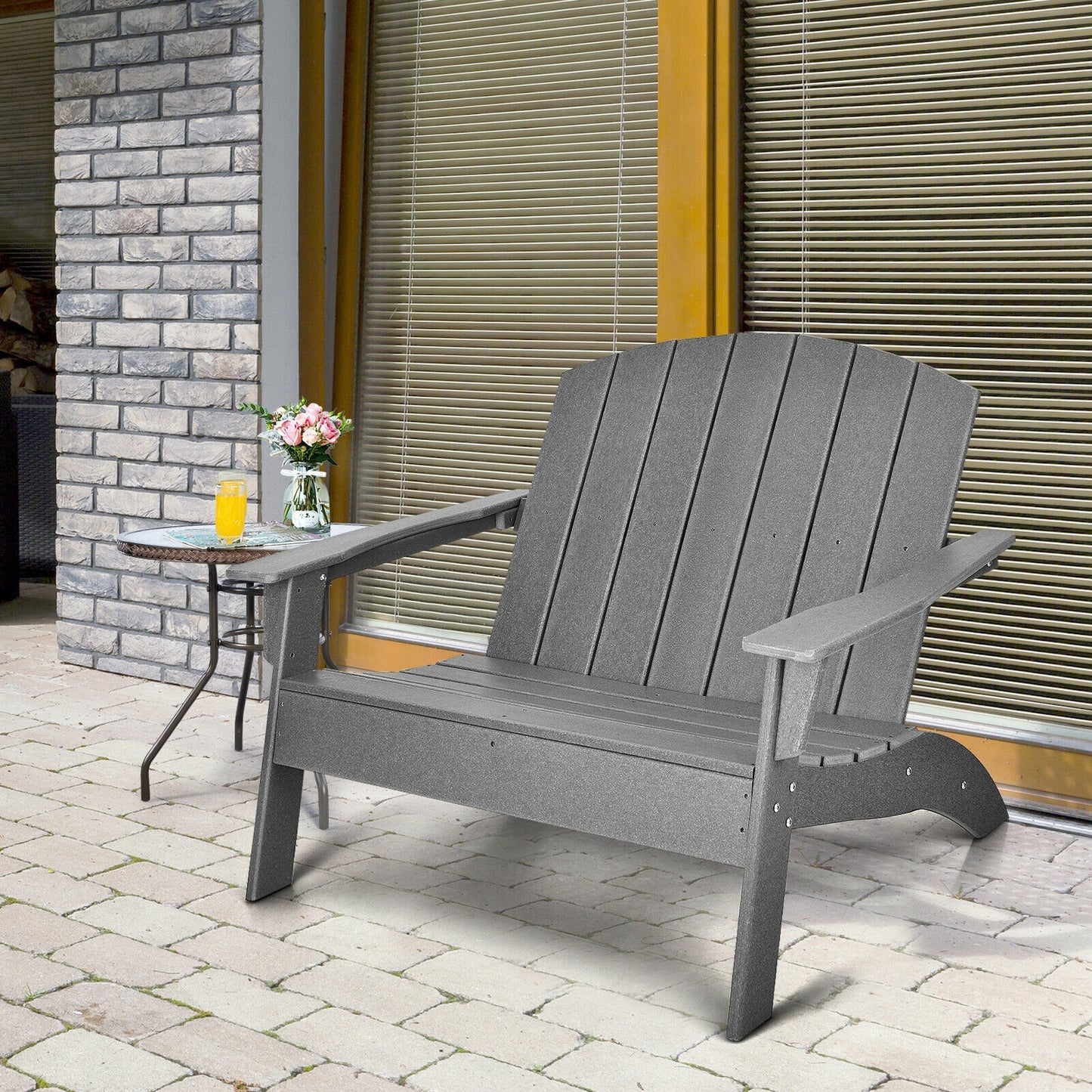 HDPE Adirondack Chair for Patio and Garden - Gray