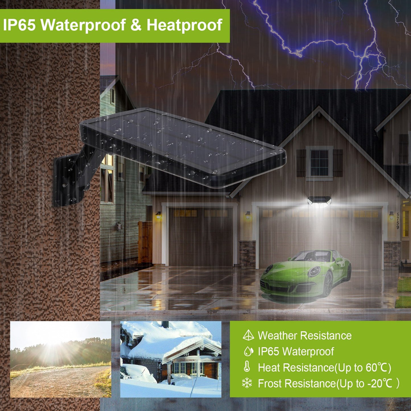 Solar Wall Light with Motion Sensor & Remote Control - 60 LED